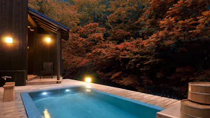 渓流沿いの露天風呂で紅葉が愉しめる宿　東日本編