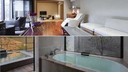 温泉露天風呂が備わる100平米以上のスイートルーム　西日本編