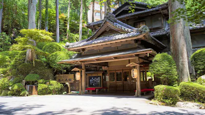 約100年の歴史を持つ登録有形文化財で、下呂温泉「美人の湯」を堪能できる名宿