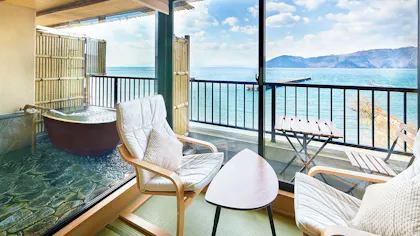 レイクビューの景色を楽しめる、露天・半露天風呂付客室がある宿　西日本編