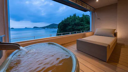 露天・半露天風呂付客室で源泉掛け流しの湯を堪能できる美食宿　西日本編