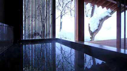 露天・半露天風呂付客室で雪見温泉が楽しめる大人の宿